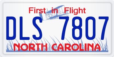 NC license plate DLS7807