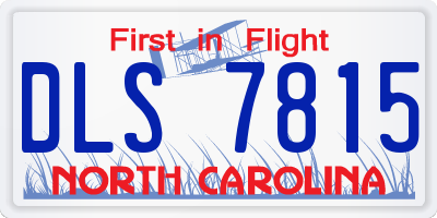 NC license plate DLS7815