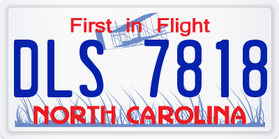 NC license plate DLS7818