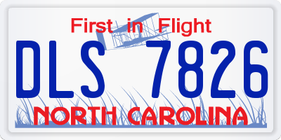 NC license plate DLS7826