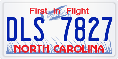 NC license plate DLS7827