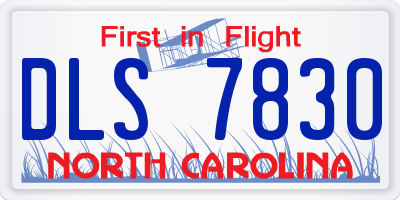 NC license plate DLS7830