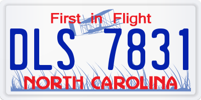 NC license plate DLS7831