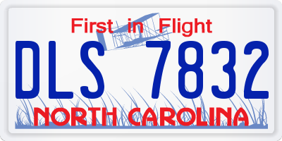 NC license plate DLS7832