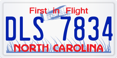 NC license plate DLS7834