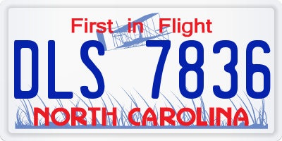 NC license plate DLS7836