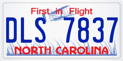 NC license plate DLS7837