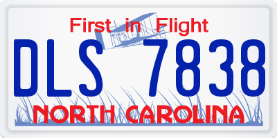 NC license plate DLS7838