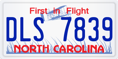 NC license plate DLS7839