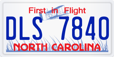 NC license plate DLS7840