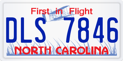 NC license plate DLS7846