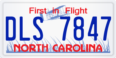 NC license plate DLS7847
