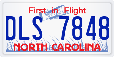 NC license plate DLS7848