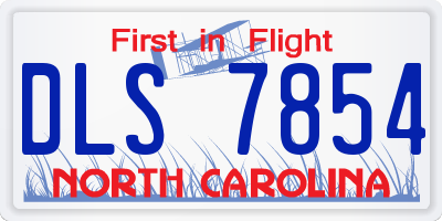 NC license plate DLS7854