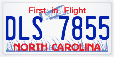 NC license plate DLS7855