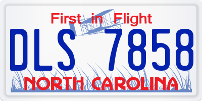 NC license plate DLS7858