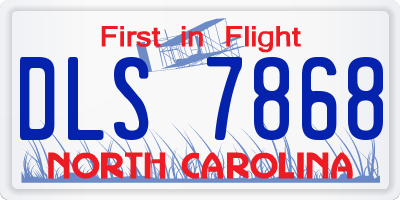 NC license plate DLS7868