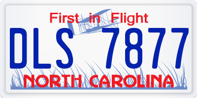 NC license plate DLS7877