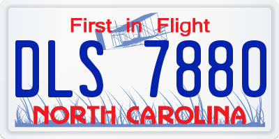 NC license plate DLS7880
