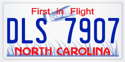 NC license plate DLS7907