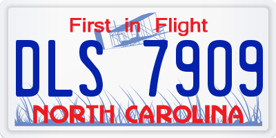 NC license plate DLS7909