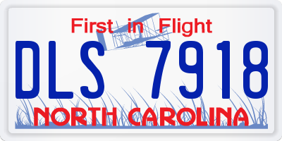 NC license plate DLS7918