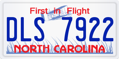 NC license plate DLS7922