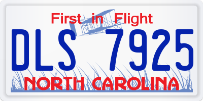 NC license plate DLS7925