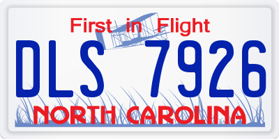 NC license plate DLS7926