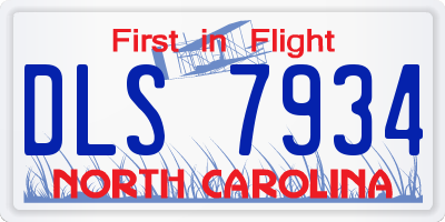 NC license plate DLS7934
