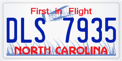 NC license plate DLS7935