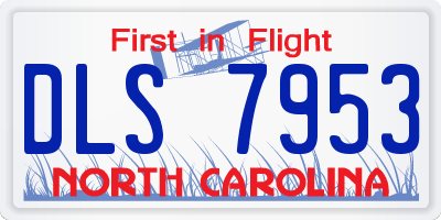 NC license plate DLS7953