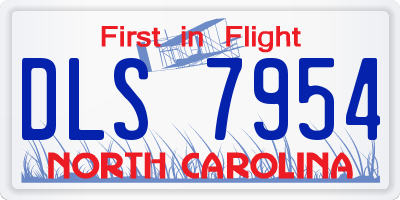 NC license plate DLS7954