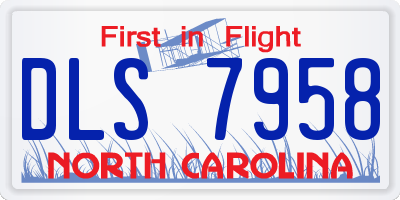 NC license plate DLS7958