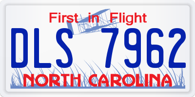 NC license plate DLS7962