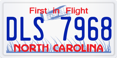 NC license plate DLS7968