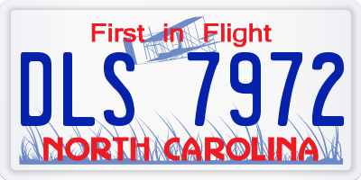 NC license plate DLS7972