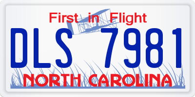 NC license plate DLS7981