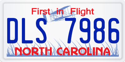NC license plate DLS7986