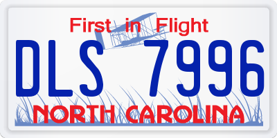 NC license plate DLS7996