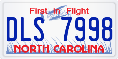 NC license plate DLS7998