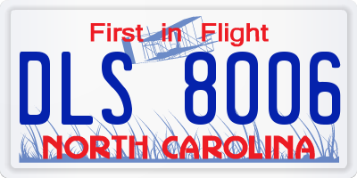 NC license plate DLS8006