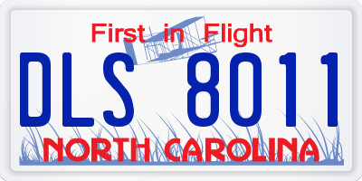 NC license plate DLS8011