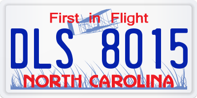 NC license plate DLS8015