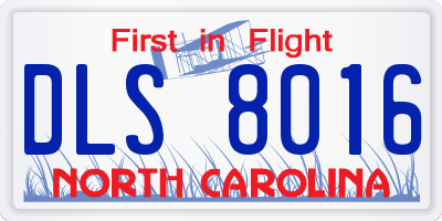 NC license plate DLS8016