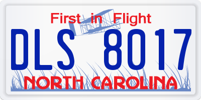 NC license plate DLS8017