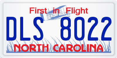 NC license plate DLS8022