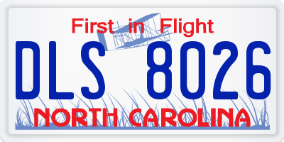 NC license plate DLS8026