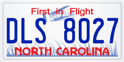 NC license plate DLS8027