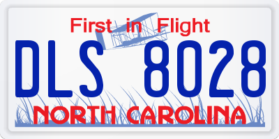 NC license plate DLS8028